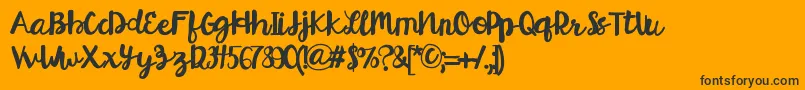 HelloEsliScript-Schriftart – Schwarze Schriften auf orangefarbenem Hintergrund