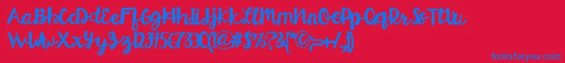 HelloEsliScript Font – Blue Fonts on Red Background