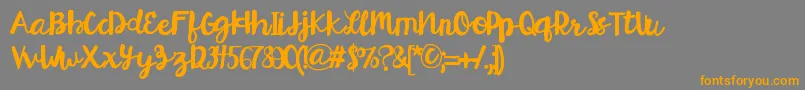 HelloEsliScript Font – Orange Fonts on Gray Background