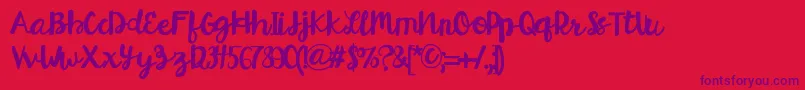 HelloEsliScript Font – Purple Fonts on Red Background