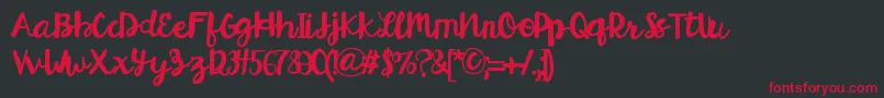 Fonte HelloEsliScript – fontes vermelhas em um fundo preto