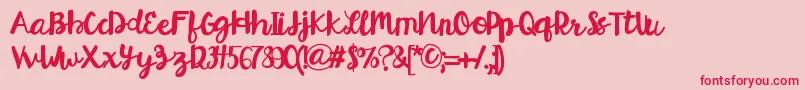HelloEsliScript Font – Red Fonts on Pink Background