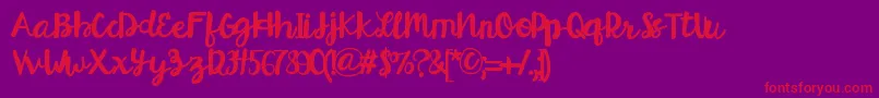 HelloEsliScript-Schriftart – Rote Schriften auf violettem Hintergrund