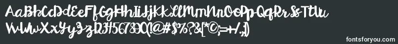 フォントHelloEsliScript – 黒い背景に白い文字