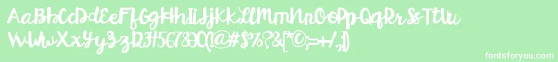 HelloEsliScript Font – White Fonts on Green Background