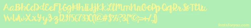 Weitere Informationen zur HelloEsliScript-Schriftart HelloEsliScript-Schriftart – Gelbe Schriften auf grünem Hintergrund