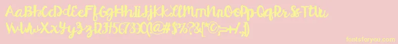 HelloEsliScript Font – Yellow Fonts on Pink Background