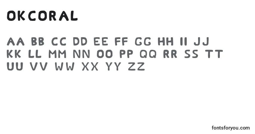 Шрифт Okcoral – алфавит, цифры, специальные символы