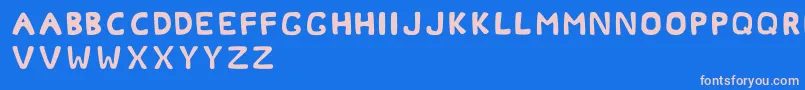 Okcoral Font – Pink Fonts on Blue Background