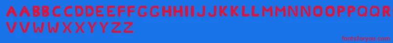 Okcoral Font – Red Fonts on Blue Background