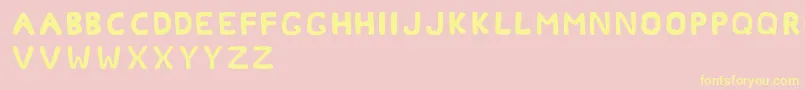 Okcoral Font – Yellow Fonts on Pink Background