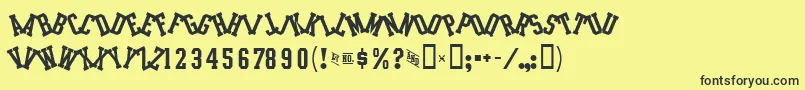 IntramuralJumbledJl Font – Black Fonts on Yellow Background