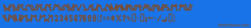 IntramuralJumbledJl Font – Brown Fonts on Blue Background