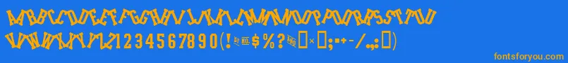 IntramuralJumbledJl Font – Orange Fonts on Blue Background