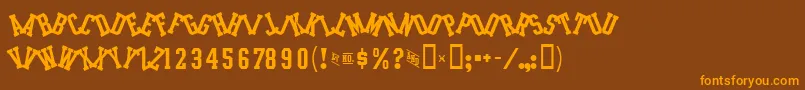 IntramuralJumbledJl Font – Orange Fonts on Brown Background