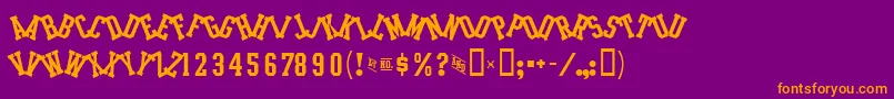IntramuralJumbledJl Font – Orange Fonts on Purple Background