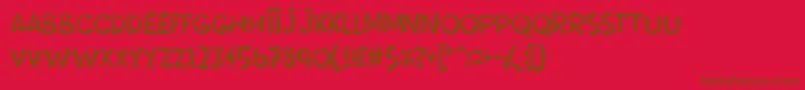 Comictastic Font – Brown Fonts on Red Background