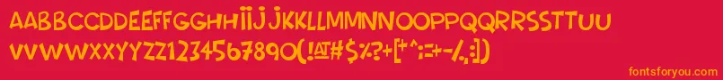 Comictastic Font – Orange Fonts on Red Background