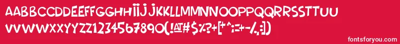Comictastic Font – White Fonts on Red Background