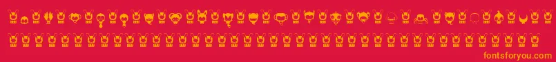 AnimalKai Font – Orange Fonts on Red Background