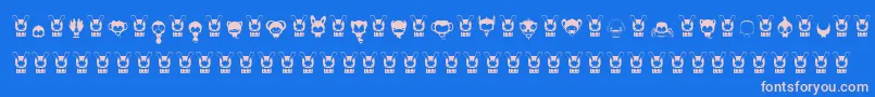 AnimalKai Font – Pink Fonts on Blue Background