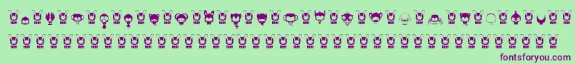 AnimalKai Font – Purple Fonts on Green Background