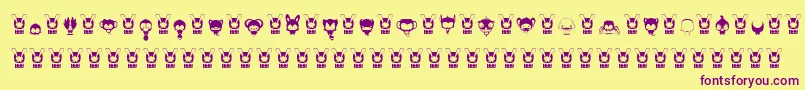 AnimalKai Font – Purple Fonts on Yellow Background