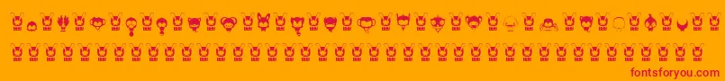 AnimalKai-Schriftart – Rote Schriften auf orangefarbenem Hintergrund