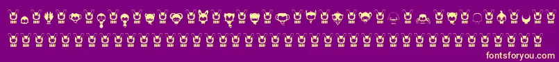 AnimalKai Font – Yellow Fonts on Purple Background