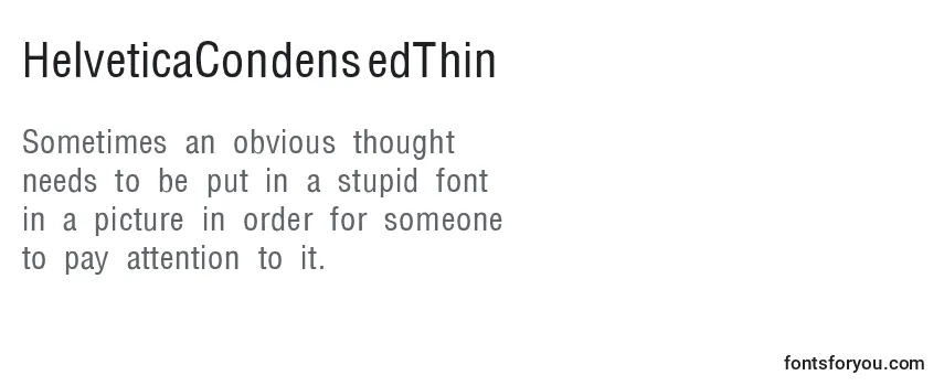 Przegląd czcionki HelveticaCondensedThin