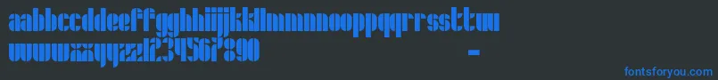 フォントSchrofer – 黒い背景に青い文字