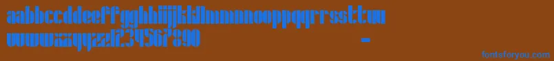 Czcionka Schrofer – niebieskie czcionki na brązowym tle