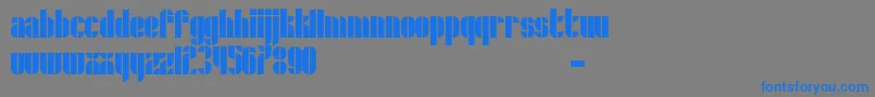 フォントSchrofer – 灰色の背景に青い文字