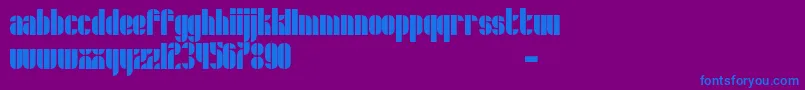 Schrofer-Schriftart – Blaue Schriften auf violettem Hintergrund