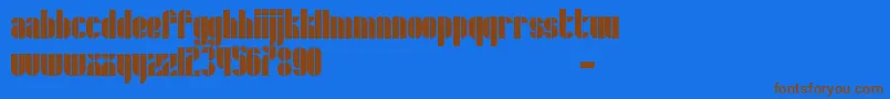 Czcionka Schrofer – brązowe czcionki na niebieskim tle