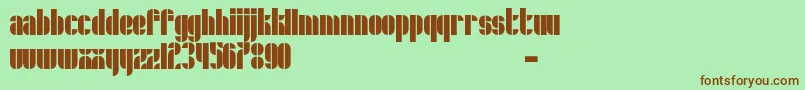フォントSchrofer – 緑の背景に茶色のフォント