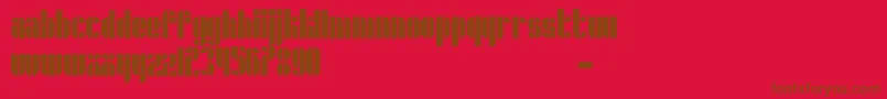 Czcionka Schrofer – brązowe czcionki na czerwonym tle