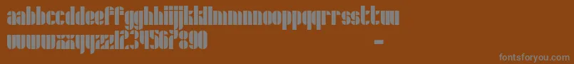 フォントSchrofer – 茶色の背景に灰色の文字