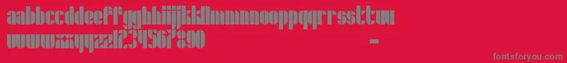 Schrofer-Schriftart – Graue Schriften auf rotem Hintergrund