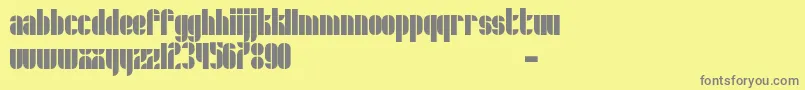 フォントSchrofer – 黄色の背景に灰色の文字