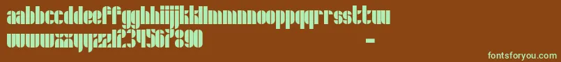 Schrofer-fontti – vihreät fontit ruskealla taustalla