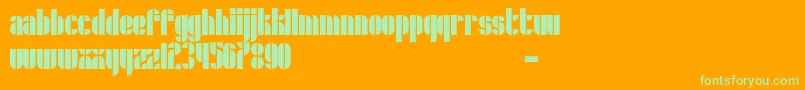 Schrofer-fontti – vihreät fontit oranssilla taustalla