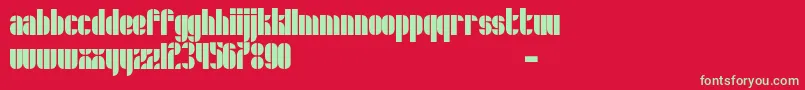Schrofer Font – Green Fonts on Red Background