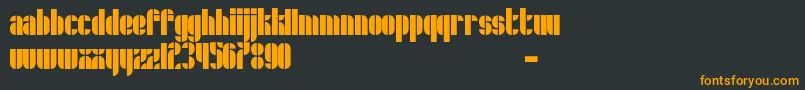 Schrofer-Schriftart – Orangefarbene Schriften auf schwarzem Hintergrund