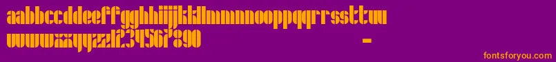 Schrofer-fontti – oranssit fontit violetilla taustalla