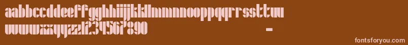 フォントSchrofer – 茶色の背景にピンクのフォント