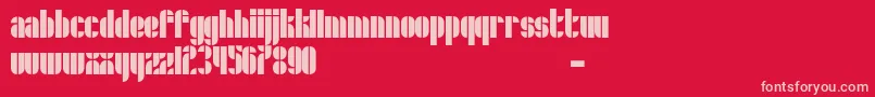 Schrofer-fontti – vaaleanpunaiset fontit punaisella taustalla