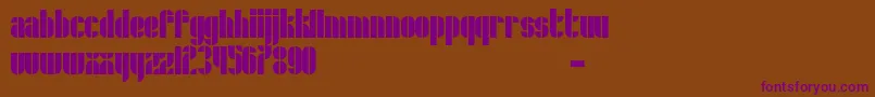 フォントSchrofer – 紫色のフォント、茶色の背景