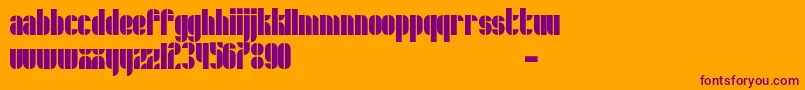 Schrofer-Schriftart – Violette Schriften auf orangefarbenem Hintergrund