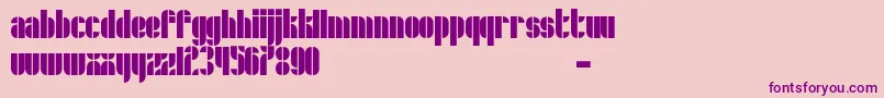 フォントSchrofer – ピンクの背景に紫のフォント